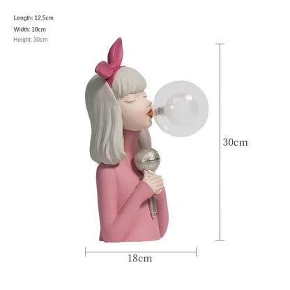 Charmante Bubble Girl Nachttischlampe