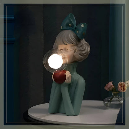 Charmante Bubble Girl Nachttischlampe