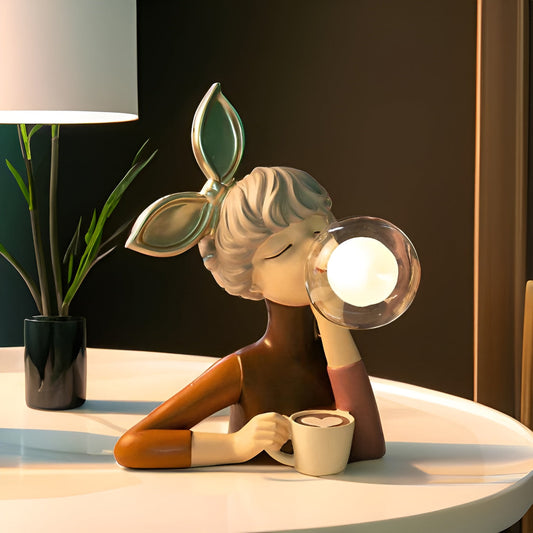 Charmante Bubble Girl Nachttischlampe