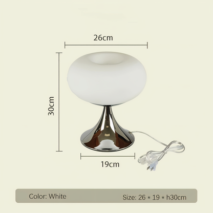MacaronGlow – Farbige Tischlampe mit kurvigem Glas im Macaron-Stil