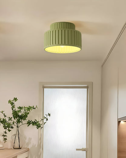 PureRib Deckenlampe – Gerippte Harz-Leuchte in mattem Weiß