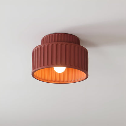 PureRib Deckenlampe – Gerippte Harz-Leuchte in mattem Weiß