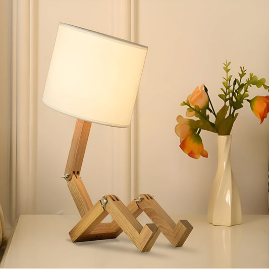 Robot Light – Tischlampe mit flexiblem Holzsockel