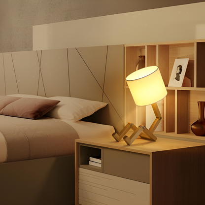 Robot Light – Tischlampe mit flexiblem Holzsockel