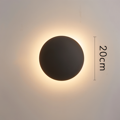 HaloEdge – Runde Metall-Wandleuchte in Schwarz, Weiß oder Gold
