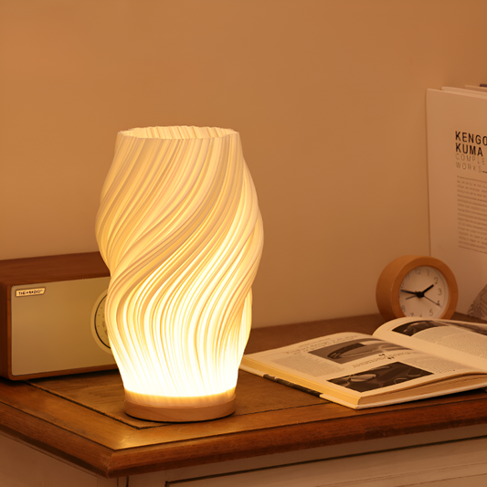 WaveGlow Tischlampe – 3D-Wellenoptik