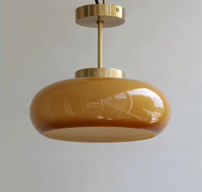 RetroGlow Deckenlampe – Gelb & Vintage-inspiriert