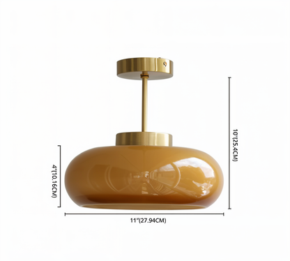 RetroGlow Deckenlampe – Gelb & Vintage-inspiriert