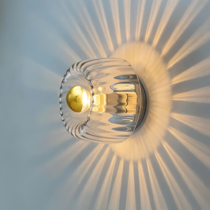 BauRib Glasleuchte – Gerippte Wandlampe im Bauhaus-Chic