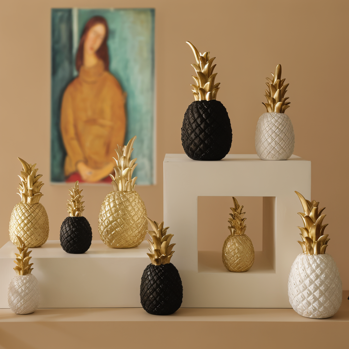 Phineas – Schicke Ananas-Dekoration aus Harz für sommerliche Wohnhighlights