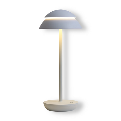 LumiShade – Kabellose LED Tischlampe mit Schirm in schlankem Design