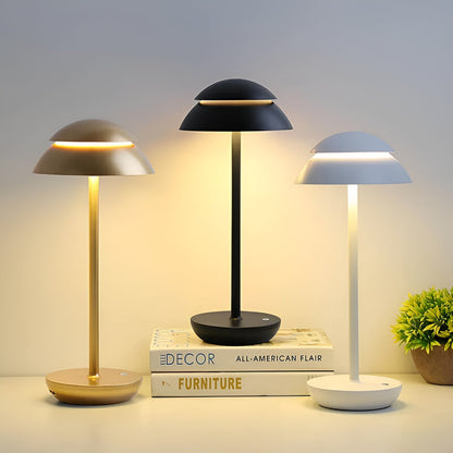 LumiShade – Kabellose LED Tischlampe mit Schirm in schlankem Design