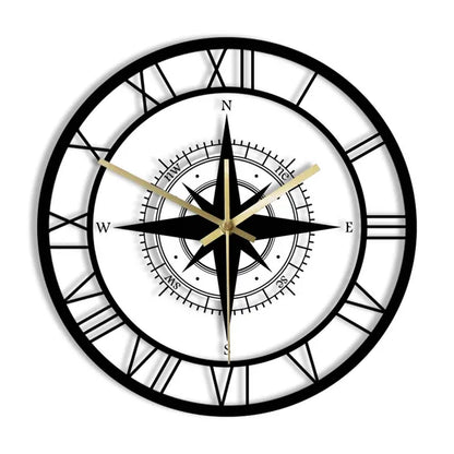 Dekorative geräuschlose Uhr mit Acrylkompass
