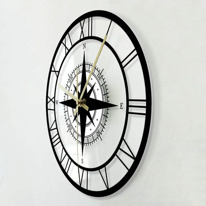 Dekorative geräuschlose Uhr mit Acrylkompass