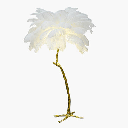 Franz – Dekorations-Stehlampe aus Resin mit Federn