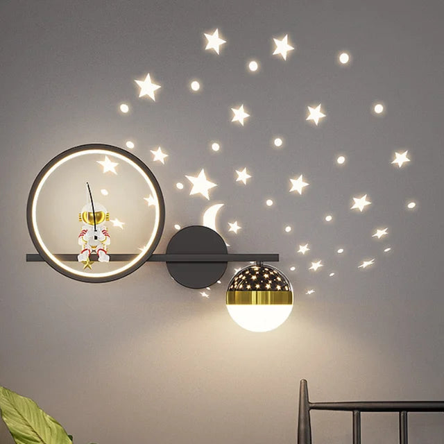 Astronaut Star Sky Kinderwandlampe