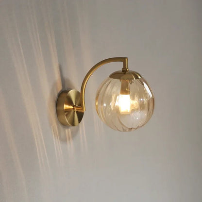 Runde moderne Nachttisch-Wandlampe aus Glas
