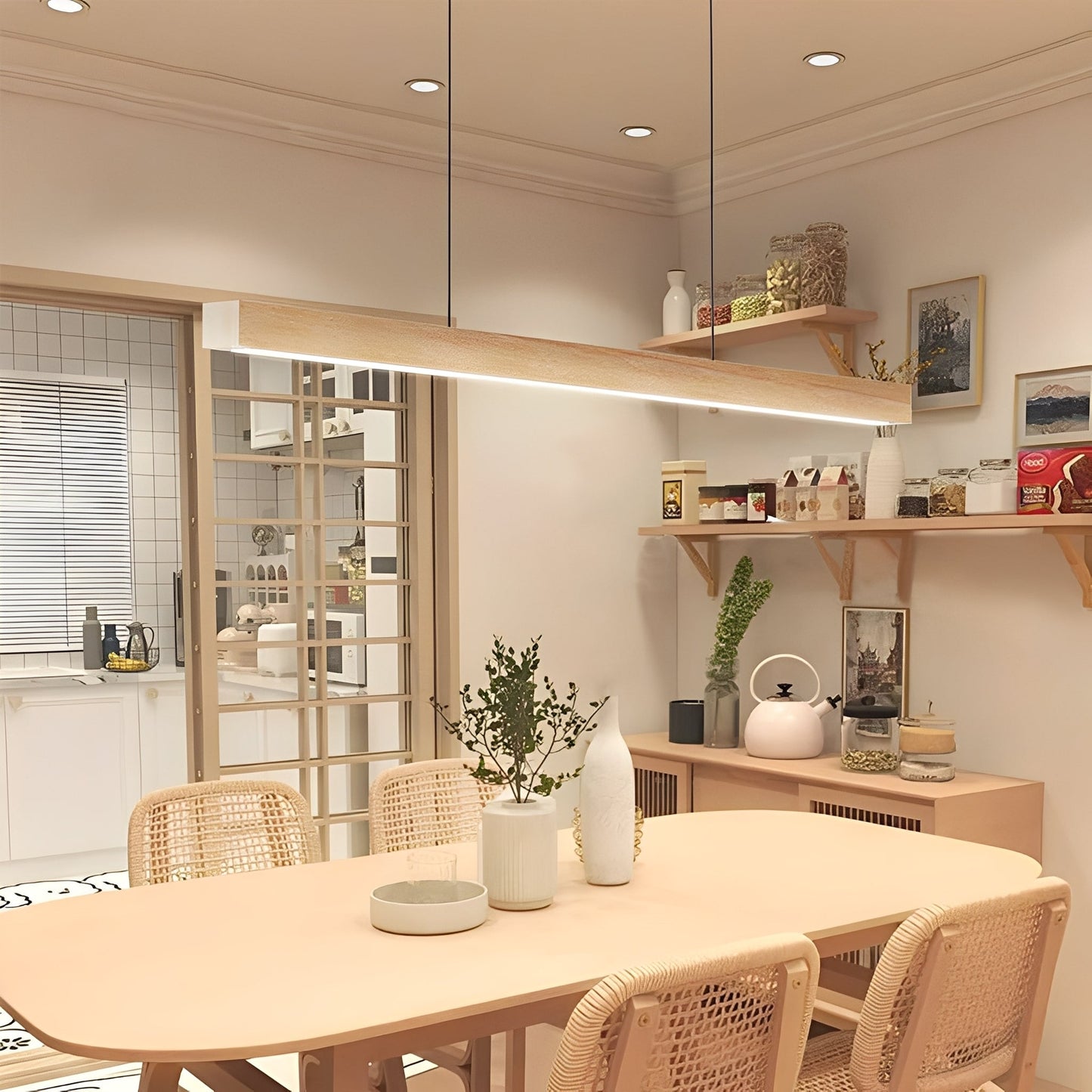 Liam – Nordischer Holzstil Restaurant-Kronleuchter