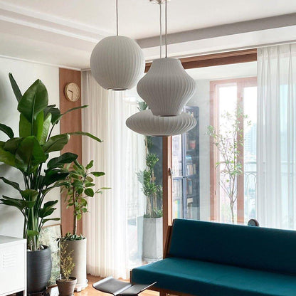 Mei – Runder Lampenschirm im Laternenstil aus Stoff