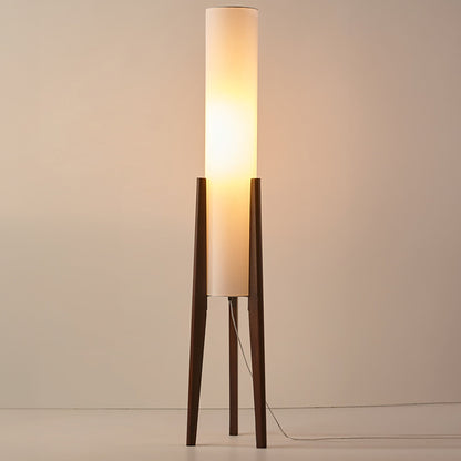 Olivia – Vintage Stehlampe aus Nussbaumholz