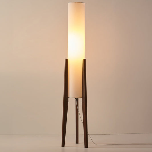 Olivia – Vintage Stehlampe aus Nussbaumholz