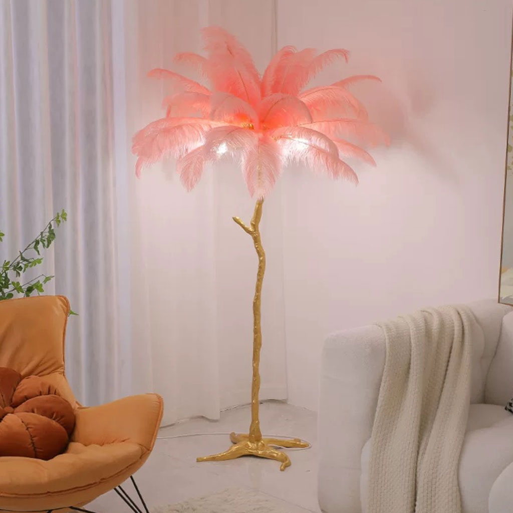 Felicitas – Dekorative Stehlampe mit Kunstharzfedern