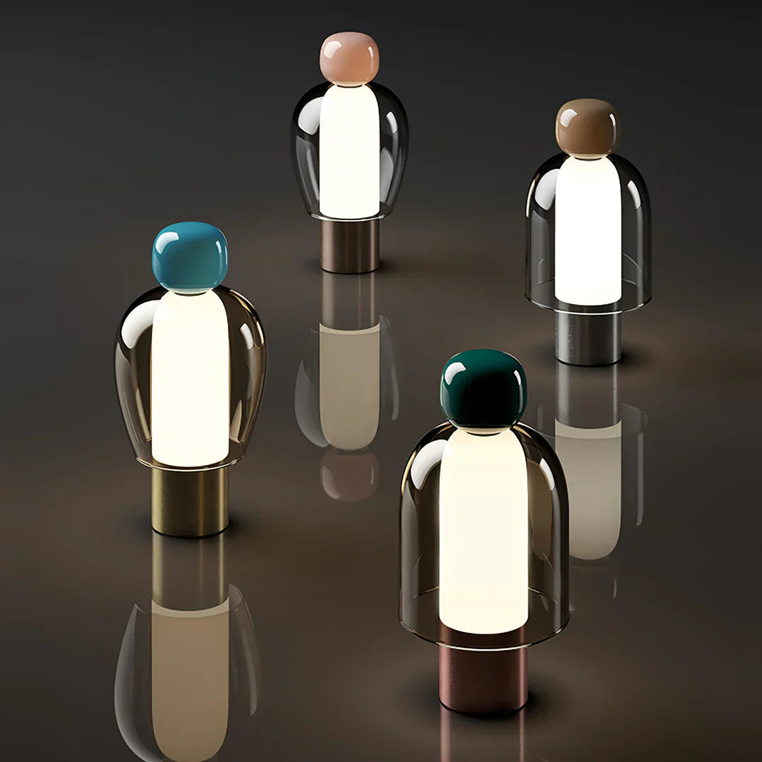 Vetra – Moderne, schlicht gestaltete Glastischlampe