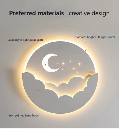 Mond Sterne Nachttisch Wandlampe