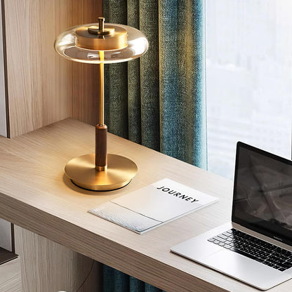 Redondo – Stilvolle LED-Tischlampe aus Metall und Glas