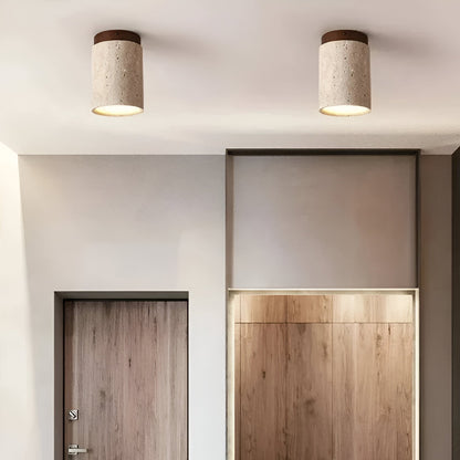 Eira – Gelbe Höhlenstein-Deckenlampe