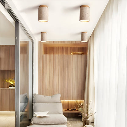 Eira – Gelbe Höhlenstein-Deckenlampe