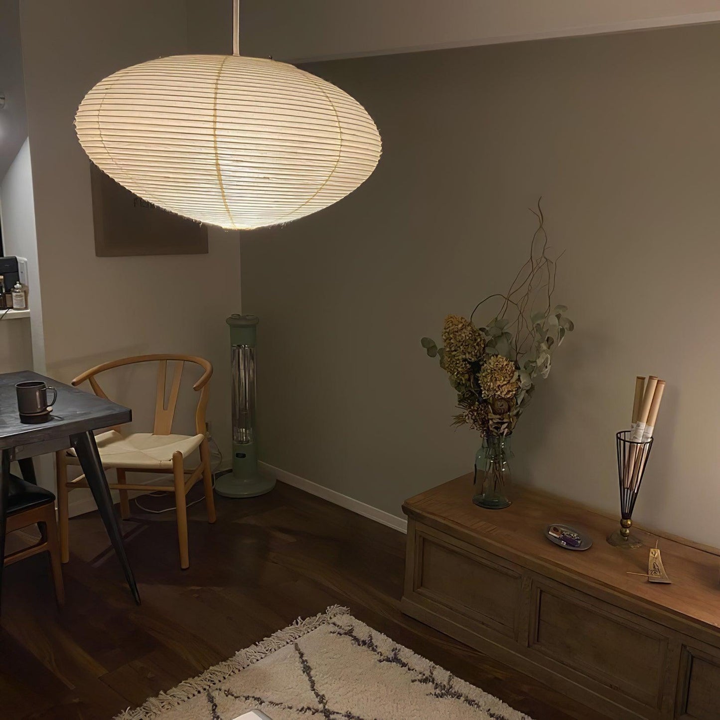 Miyako – Stoff-Deckenlampe im Laternenstil