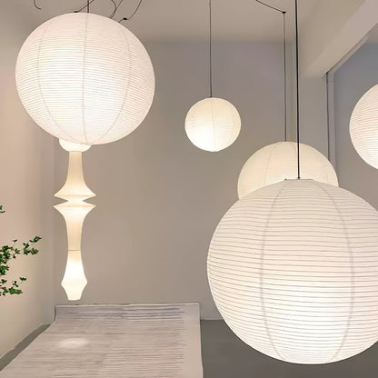 Naoko – Runder LED-Leuchter aus Xuan-Papier