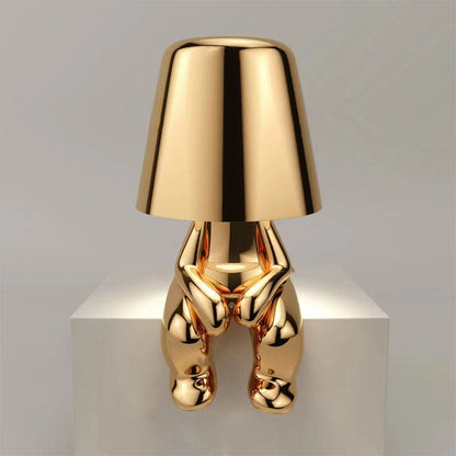 Kaori – Goldene Denker Statue Tischlampe mit USB & Berührung