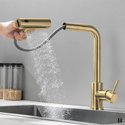 AquaGlow – Ausziehbare Küchenarmatur mit Wasserfall-Funktion
