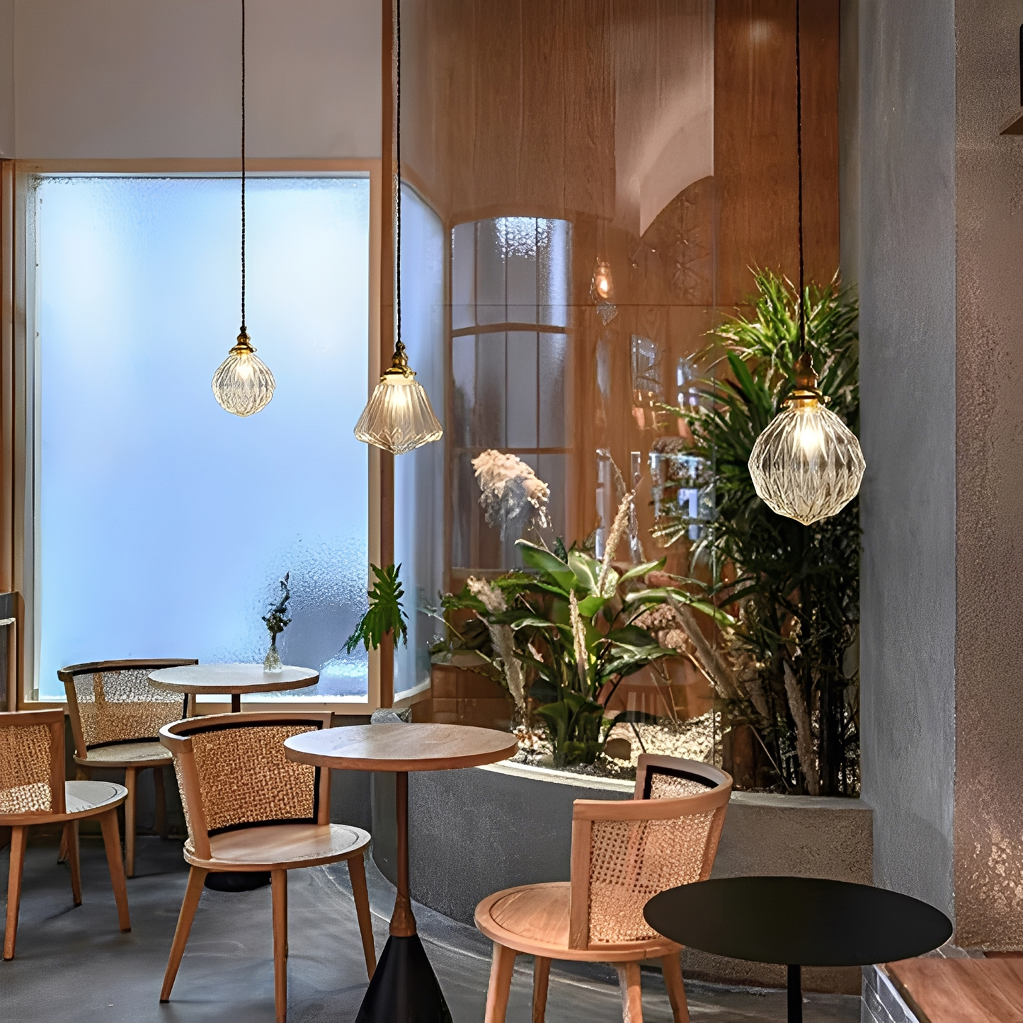 Claudine – Retro-Leuchter aus Messing und Glas