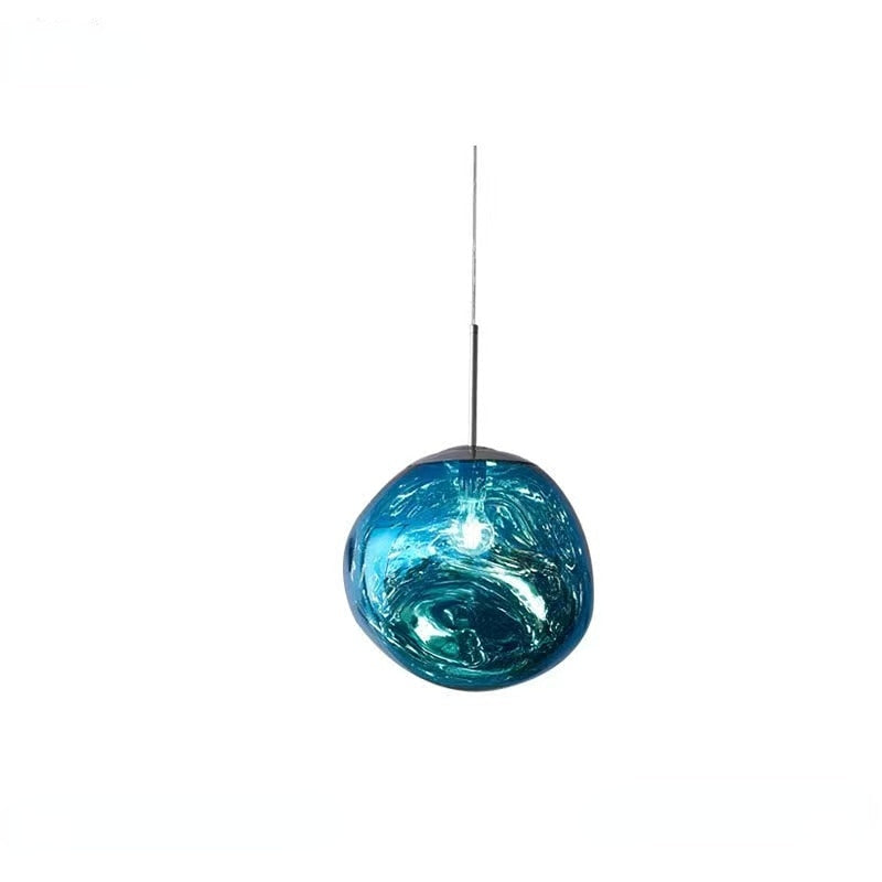 LavaGlow - LED-Pendelleuchte aus mundgeblasenem Lavaglas