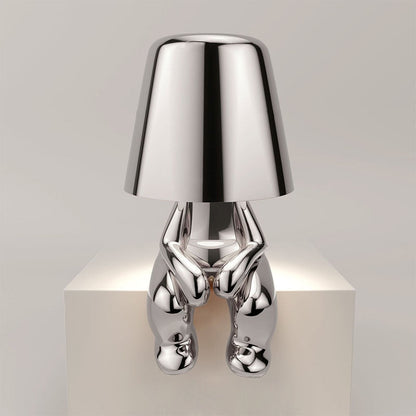 Kaori – Goldene Denker Statue Tischlampe mit USB & Berührung