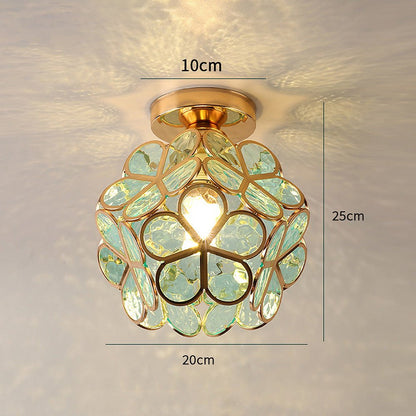 FloraLicht – Stilvolle Glas-Deckenleuchte im Blumen-Design für Flure