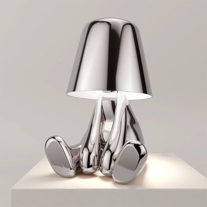 Kaori – Goldene Denker Statue Tischlampe mit USB & Berührung