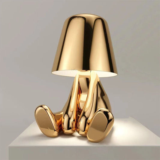 Kaori – Goldene Denker Statue Tischlampe mit USB & Berührung