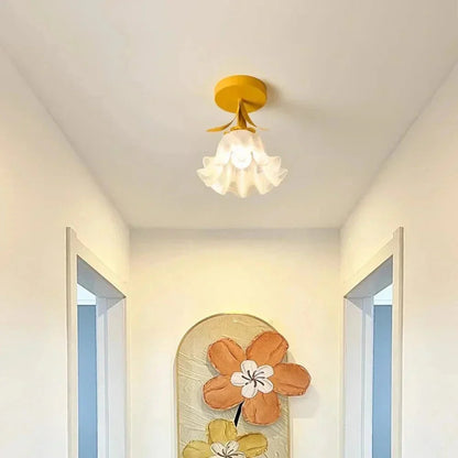 Élodie – Tiffany Mini-Deckenleuchte mit Blumenmotiv