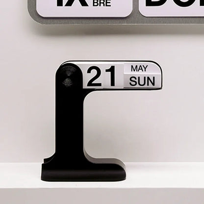 TimeFlip – Minimalistischer Desktop-Kalender in Schwarz