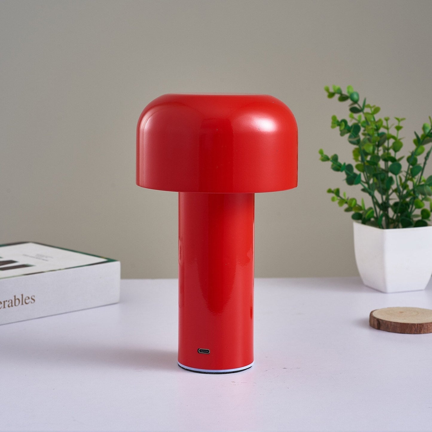 Mira – Metall-Pilzlampe mit Berührungssteuerung & USB-Ladung