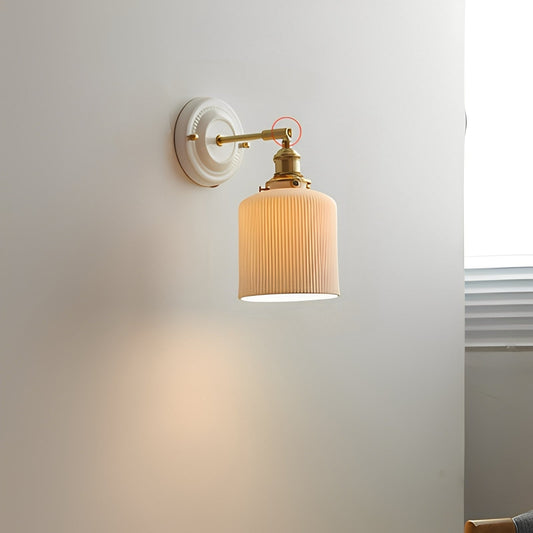 Arvid – Retro Messing-Faltkeramik-Deckenlampe