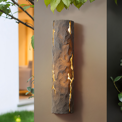 Rokka – Kreative Außenwandlampe im Retro-Stil mit Steinoptik