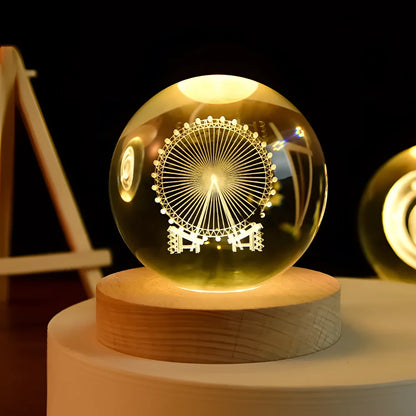 Lyora – LED-Kristalllampe mit 3D-Muster