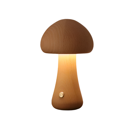 Grace – LED-Bettlampe in Pilzform aus Holz