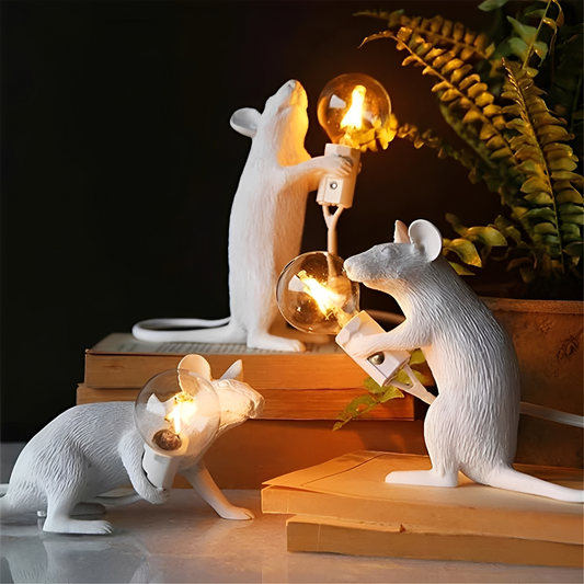 LumoMouse – Art-Déco-Tischleuchte mit Mausfigur