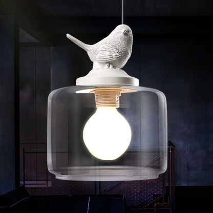 Liora – Vogel-Hängelampe aus Glas